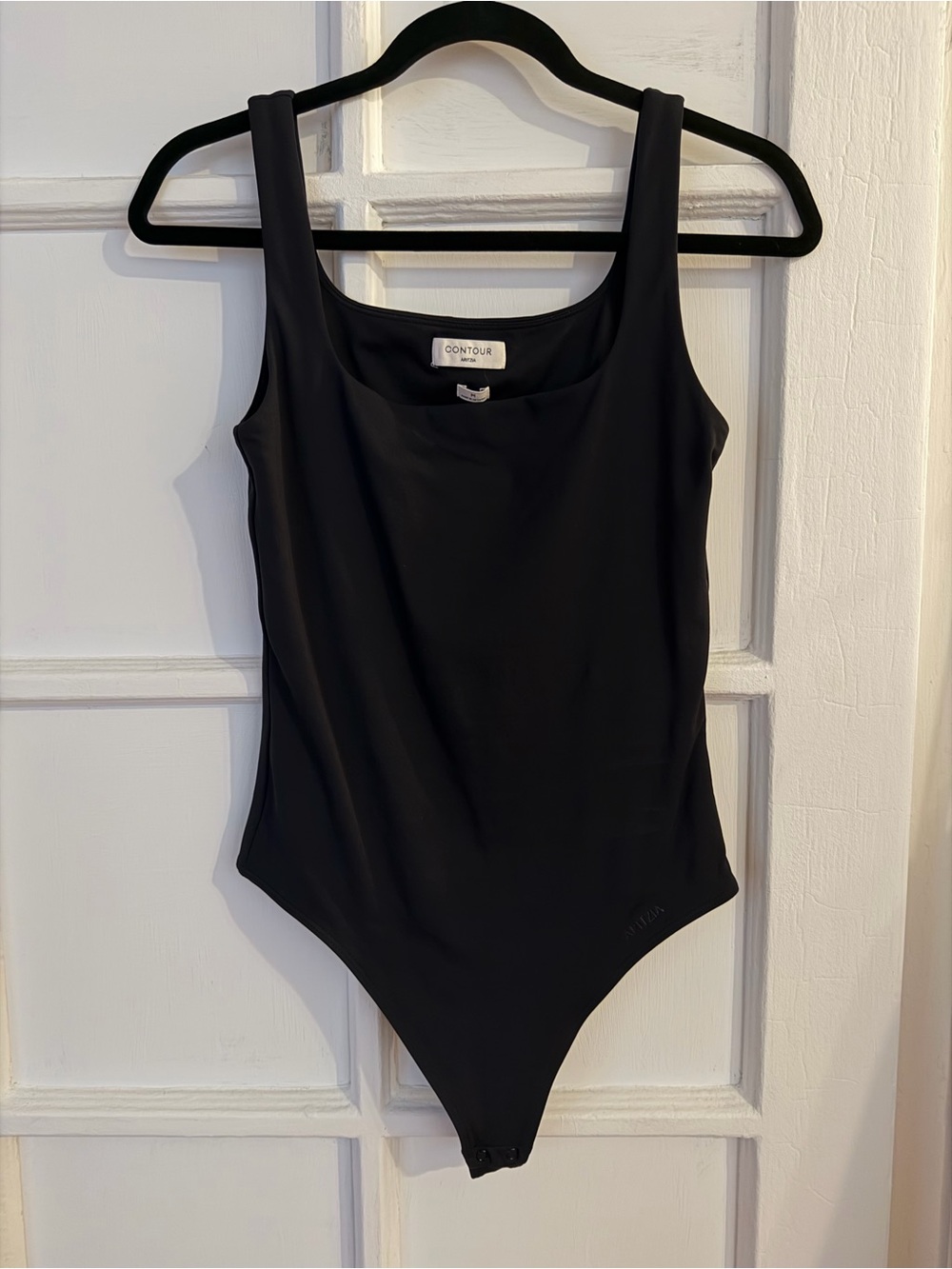 Aritzia Black Square Neck Sleeveless Tank Bodysuit